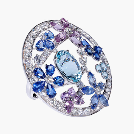 Paradise Bloom Aquamarine Ring